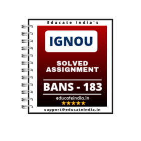 IGNOU BANS 183 Solved Assignment PDF 2025 - 2026
