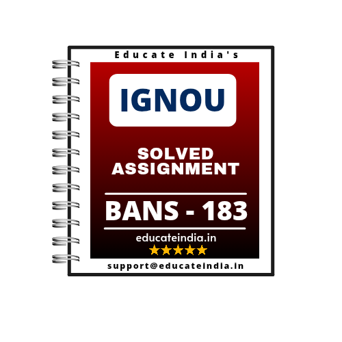 IGNOU BANS 183 Solved Assignment PDF 2025 - 2026